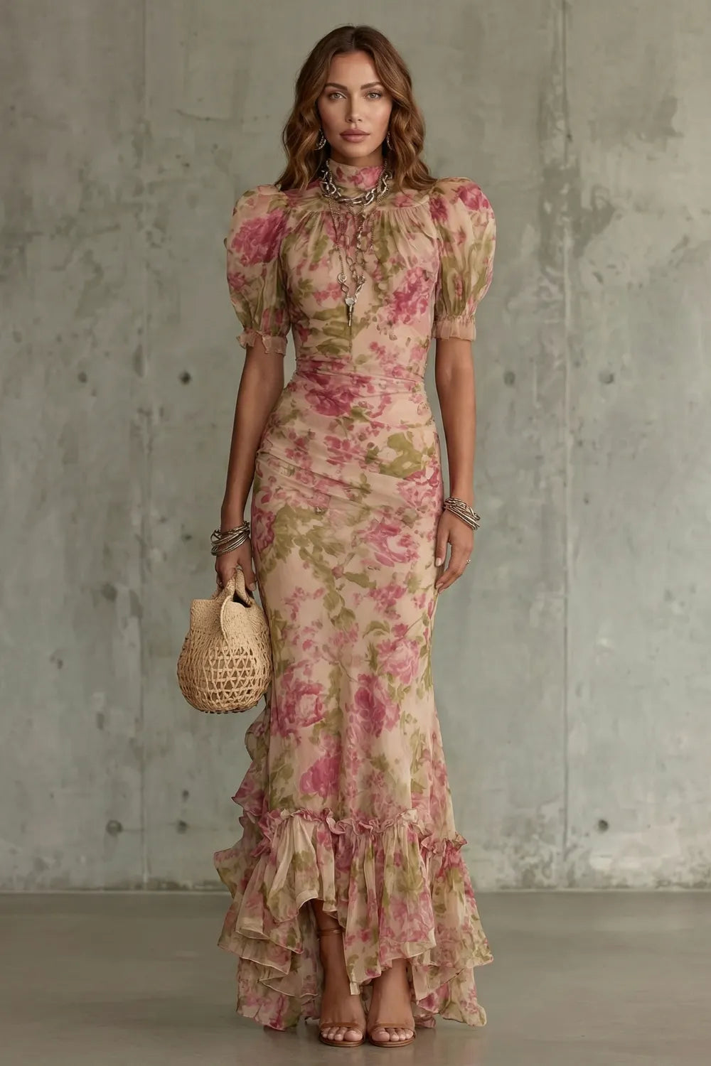 Romantic floral silhouette – Maxi dress