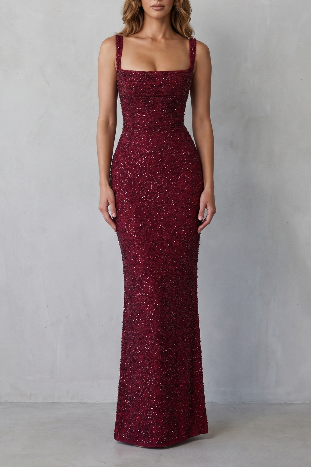 Sequin sculpt glamour – Maxi dress