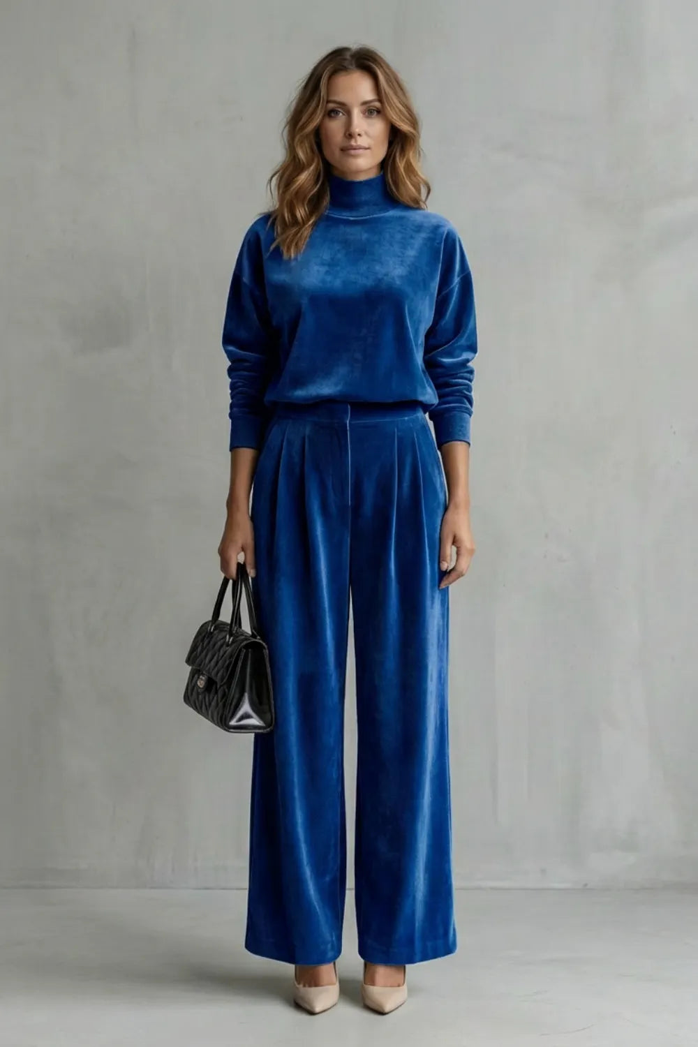 Luxe Velour Elegance – Two-Piece Lounge Set