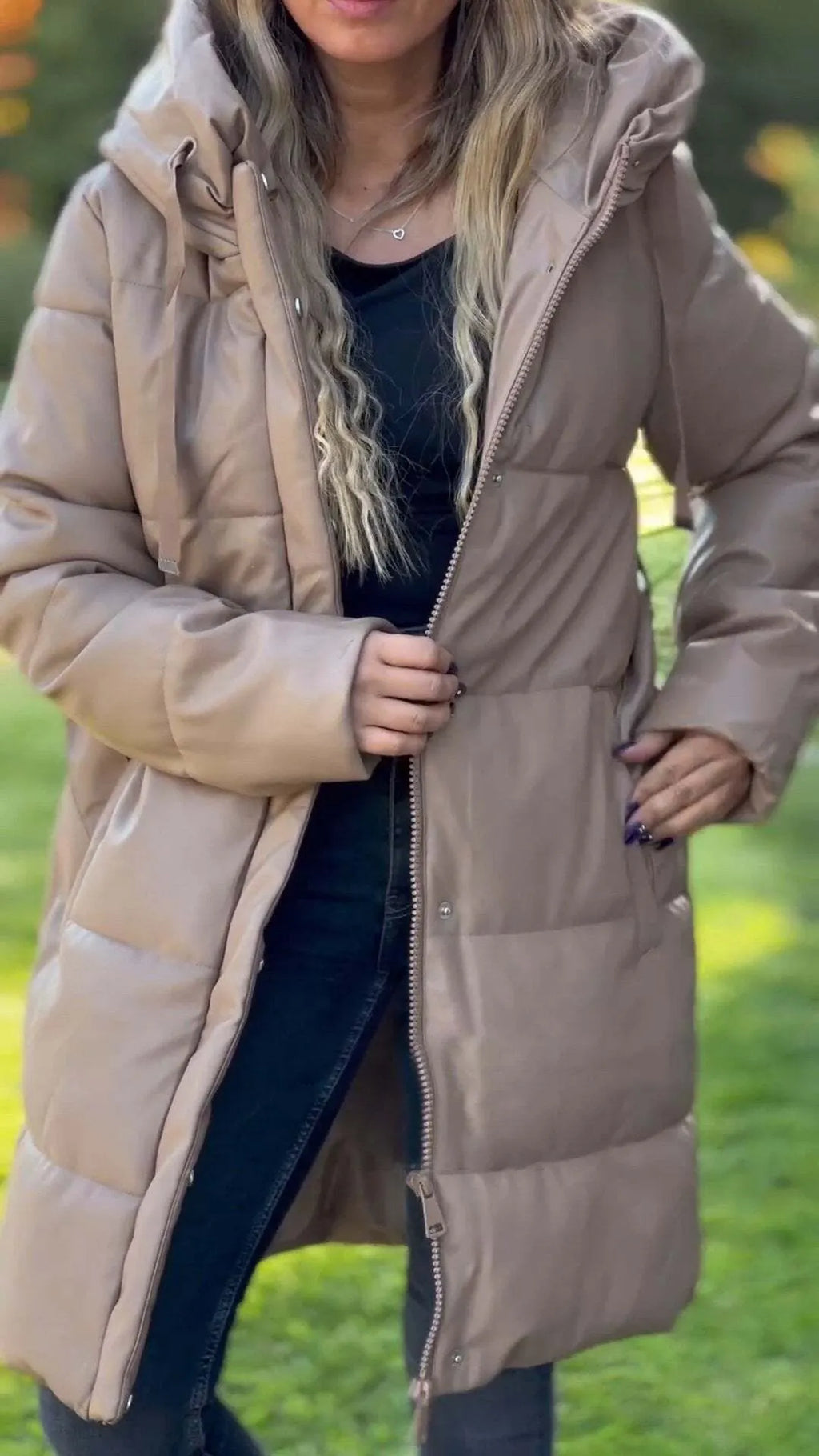 Women's Hooded Long-sleeved Casual Coat