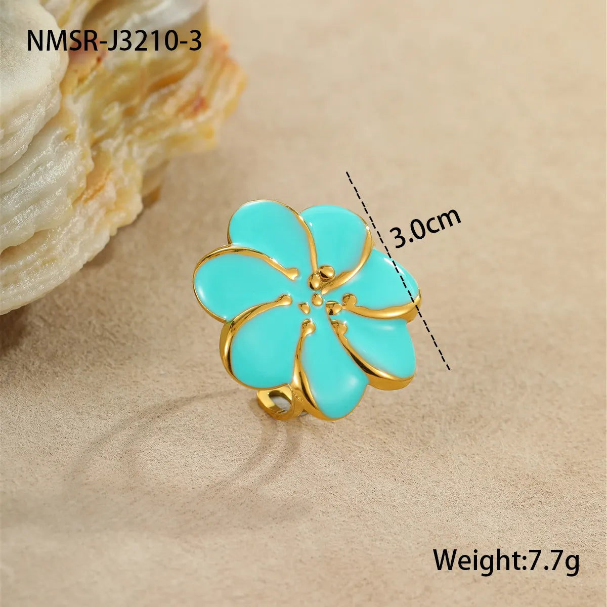 Bohemian Flower Oil Drop Ring