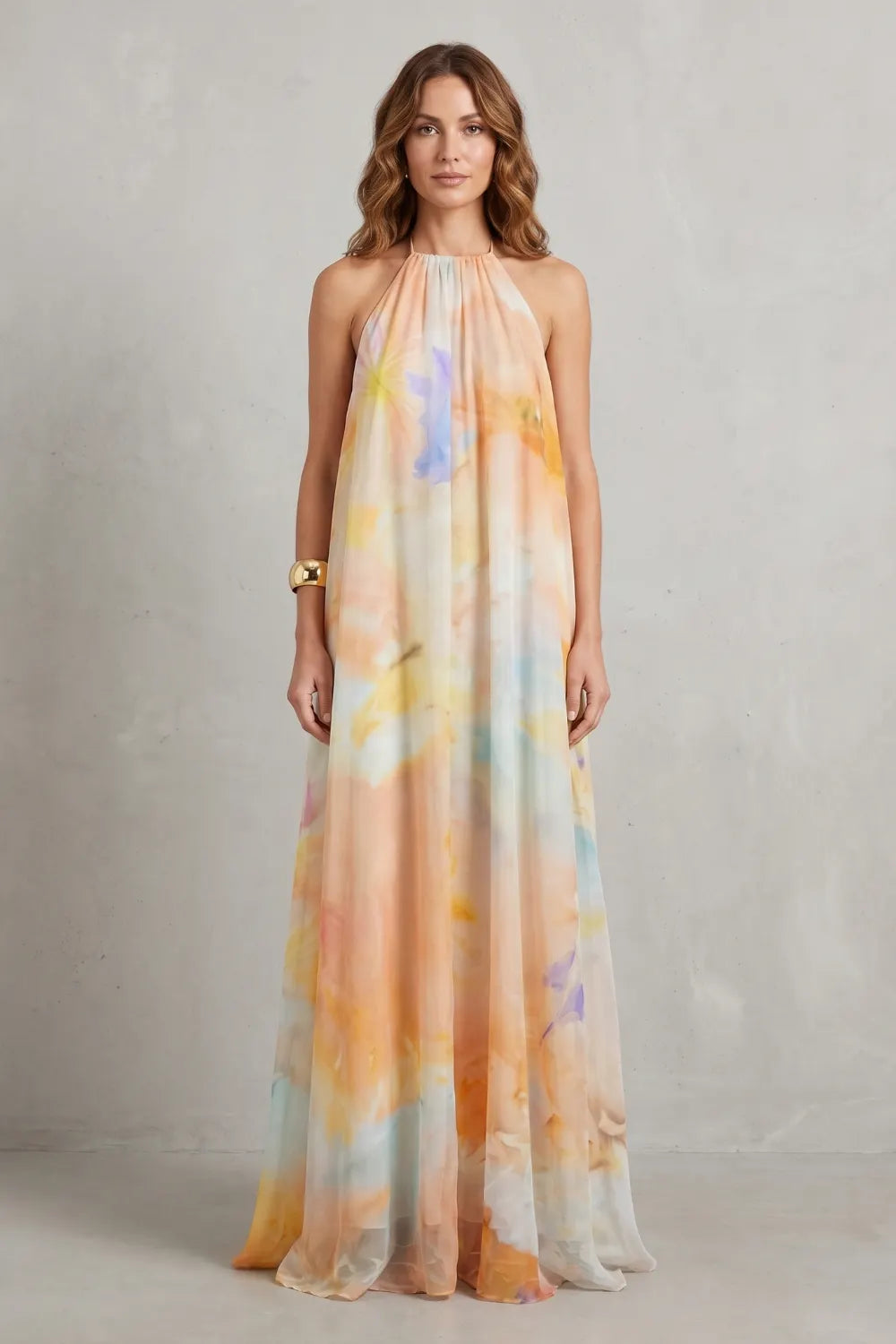 Watercolour halter grace – Maxi dress