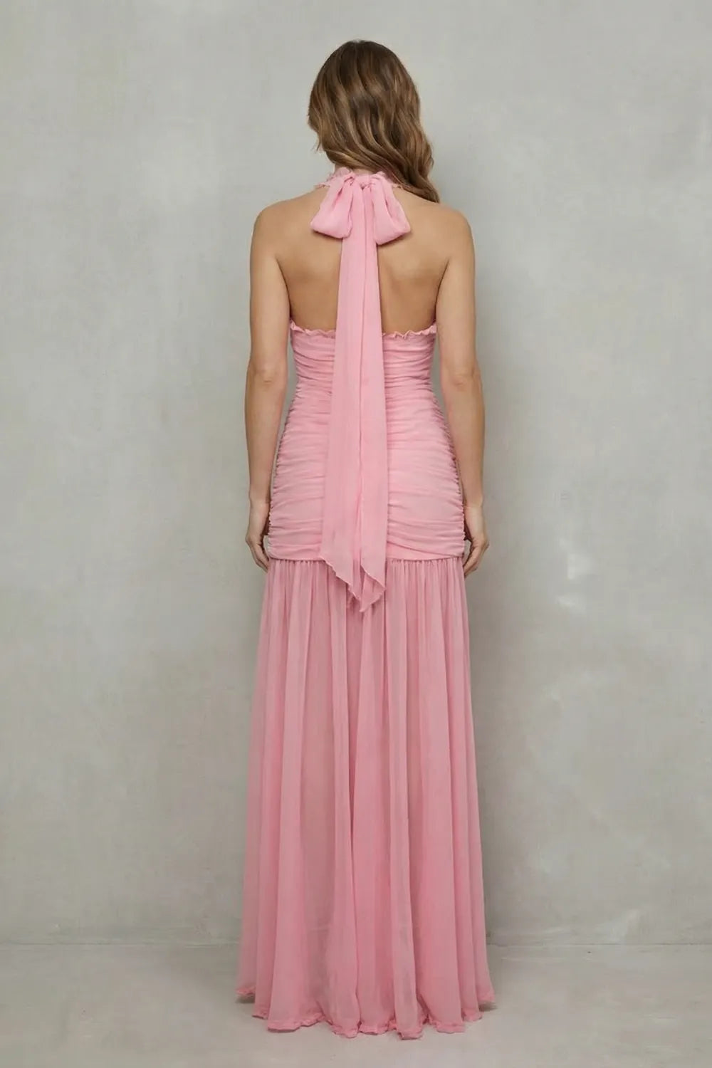 Pleated mesh elegance – Maxi dress