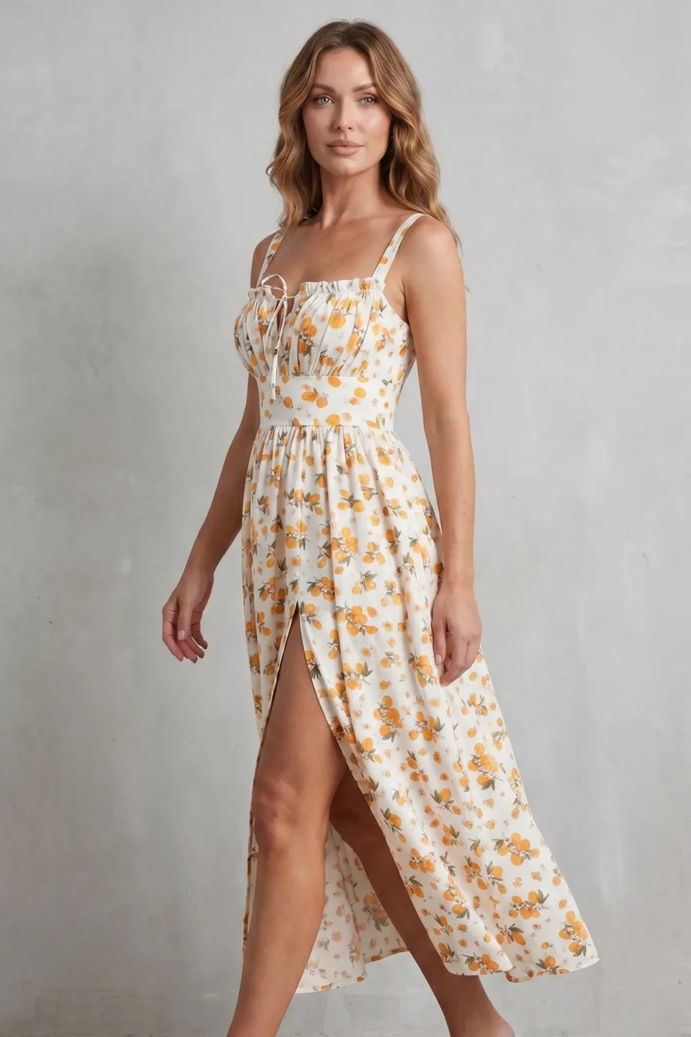 Sweet fruit print romance – Maxi dress