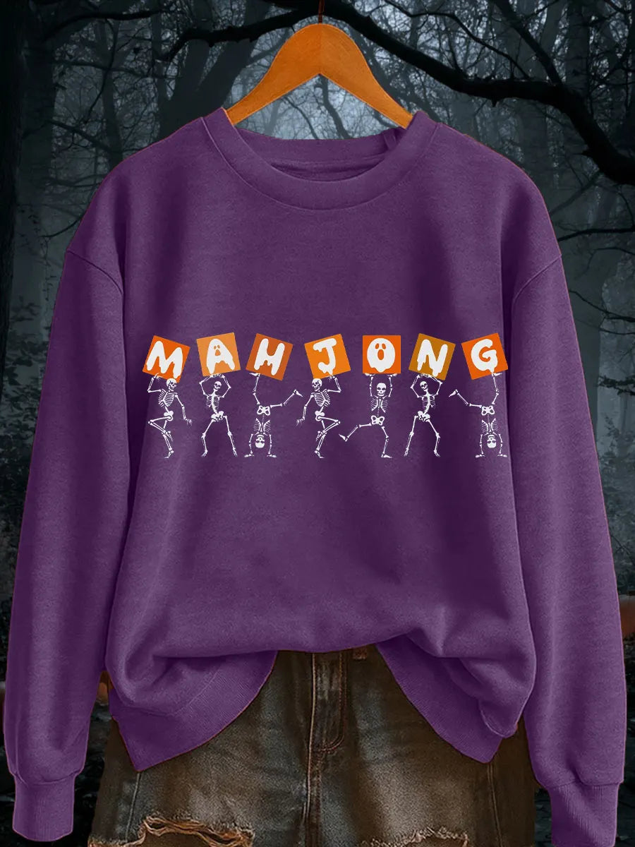 Women's Halloween Mahjong Skull Sweatshirts