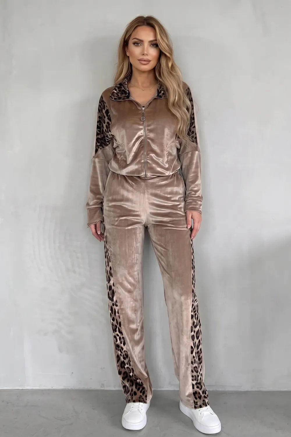 Leopard contrast athleisure – Three-piece set
