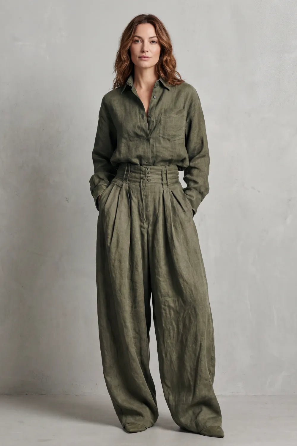 Relaxed neutral tailoring – Two-piece set