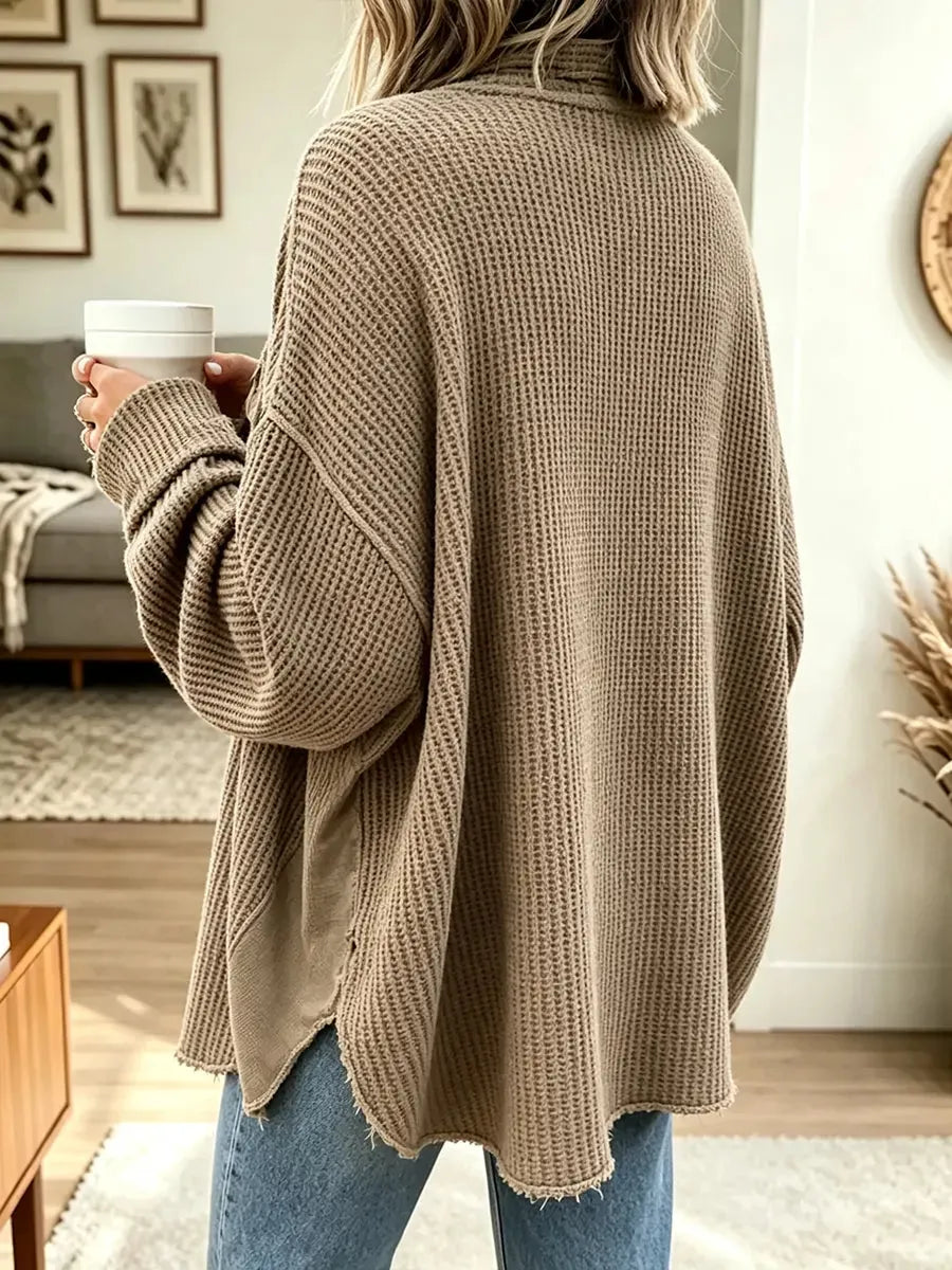 Women's Casual Collared Irregular Shirt Coat