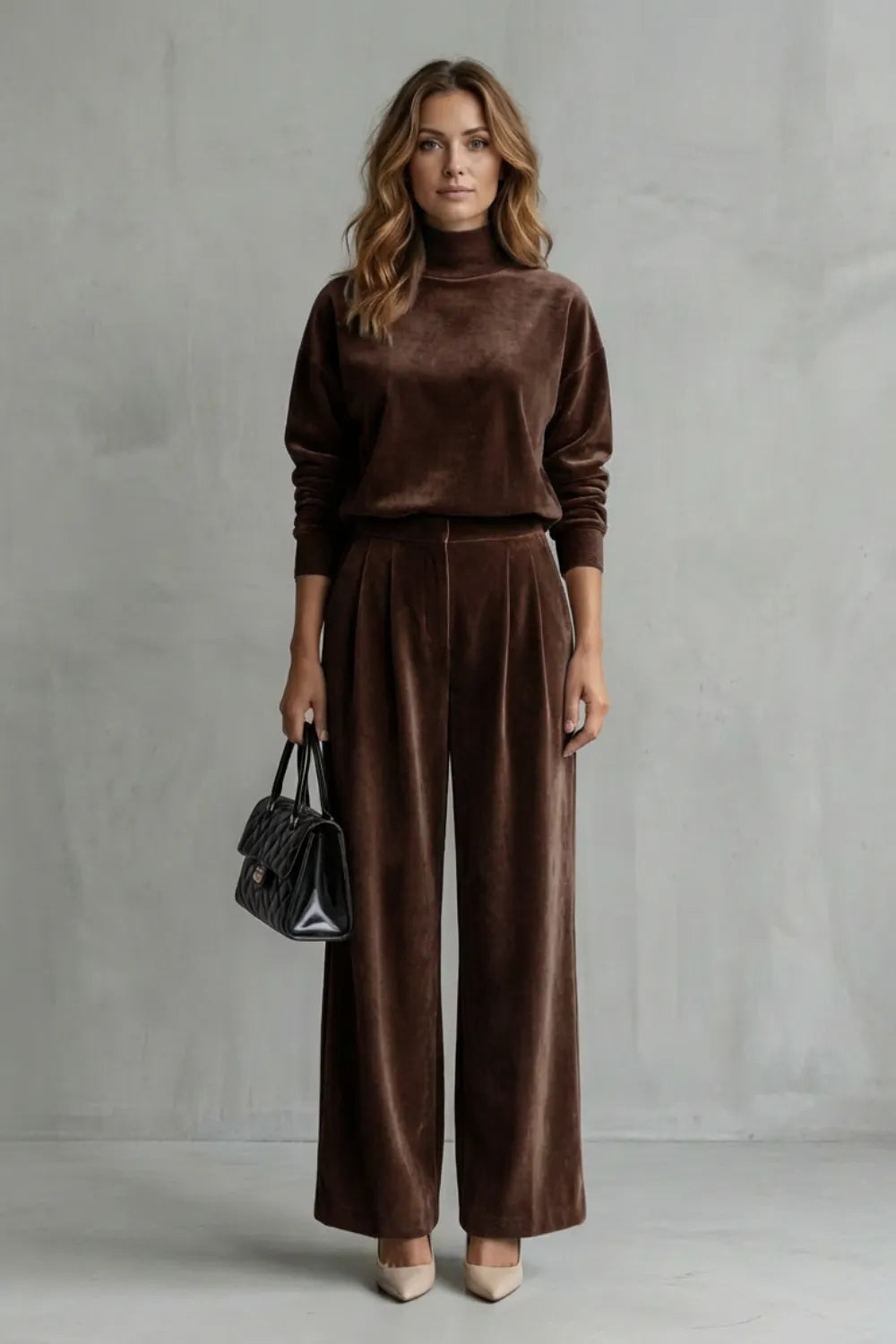 Luxe Velour Elegance – Two-Piece Lounge Set