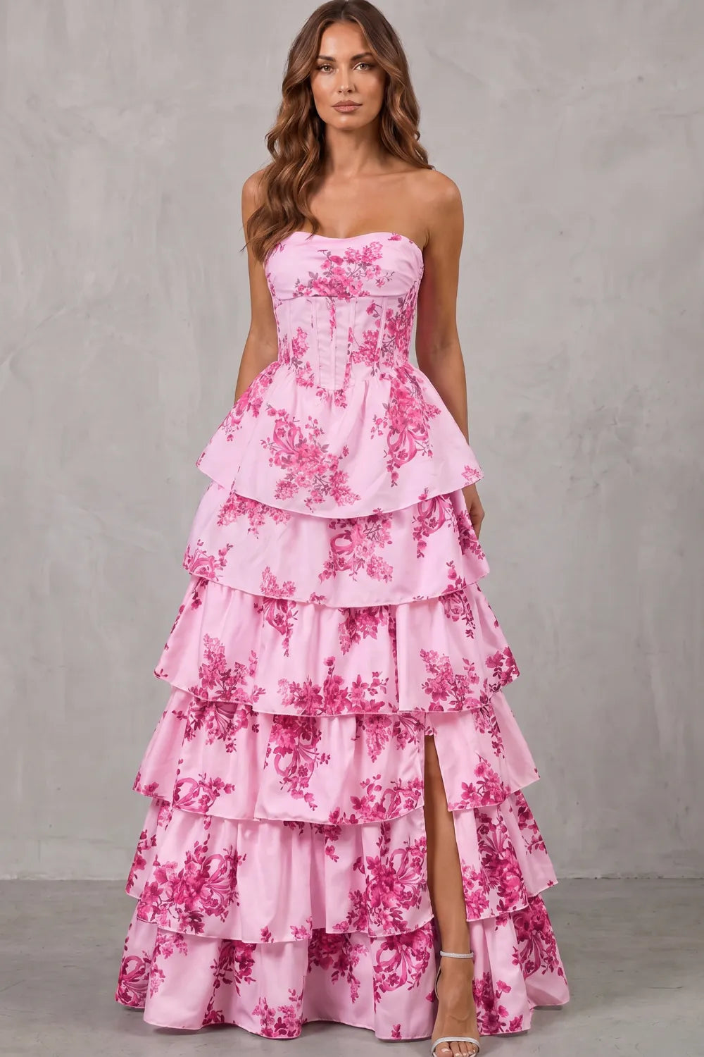 Layered floral couture – Maxi dress