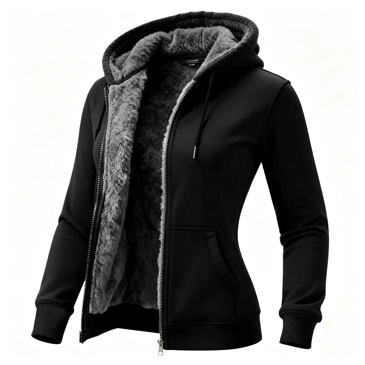 Women's Vintage Fleece Pocket Full Zip Long Sleeve Hoodie Jacket