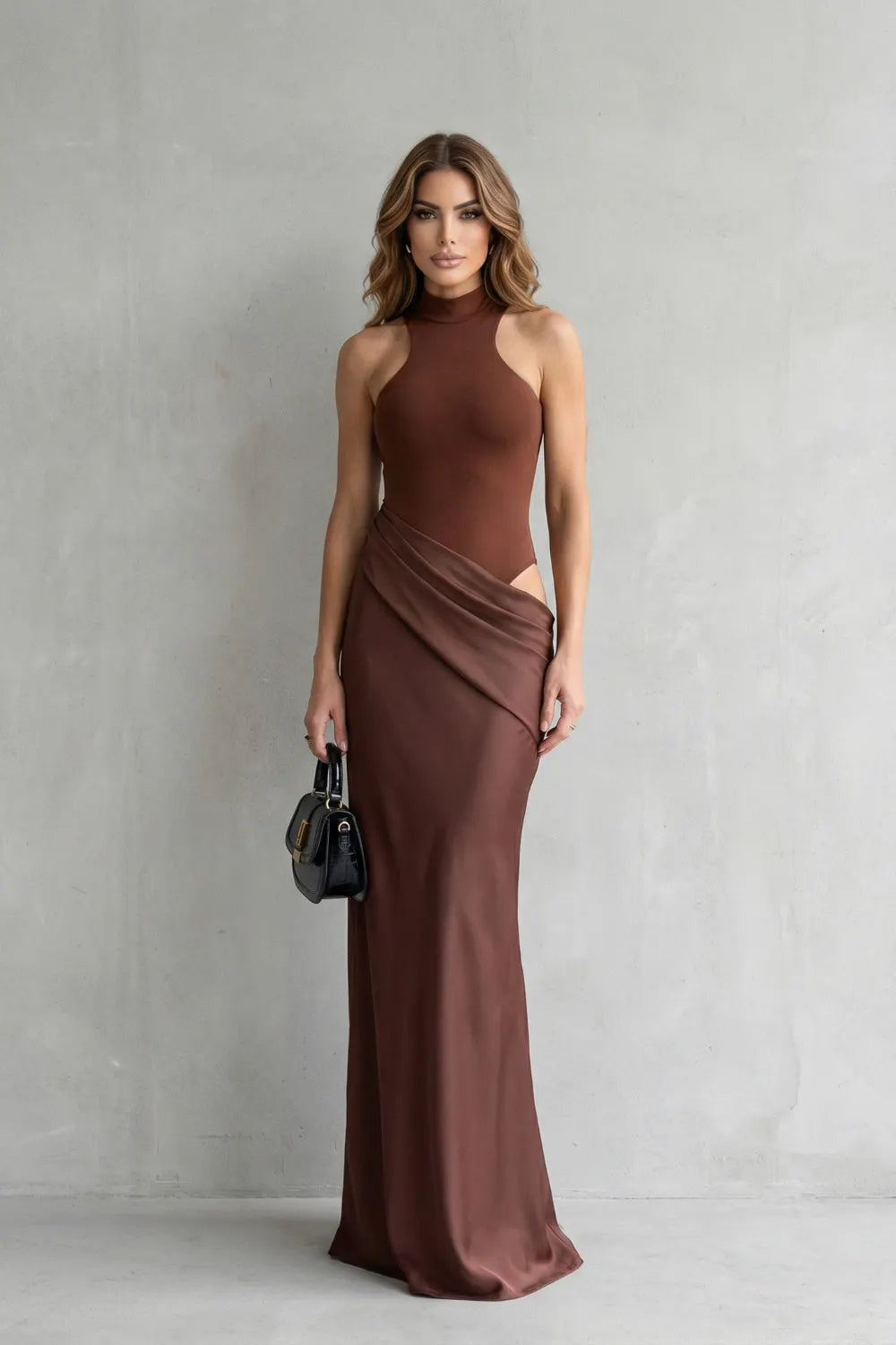 Sculpted allure – Women’s Cut-Out Maxi Dress