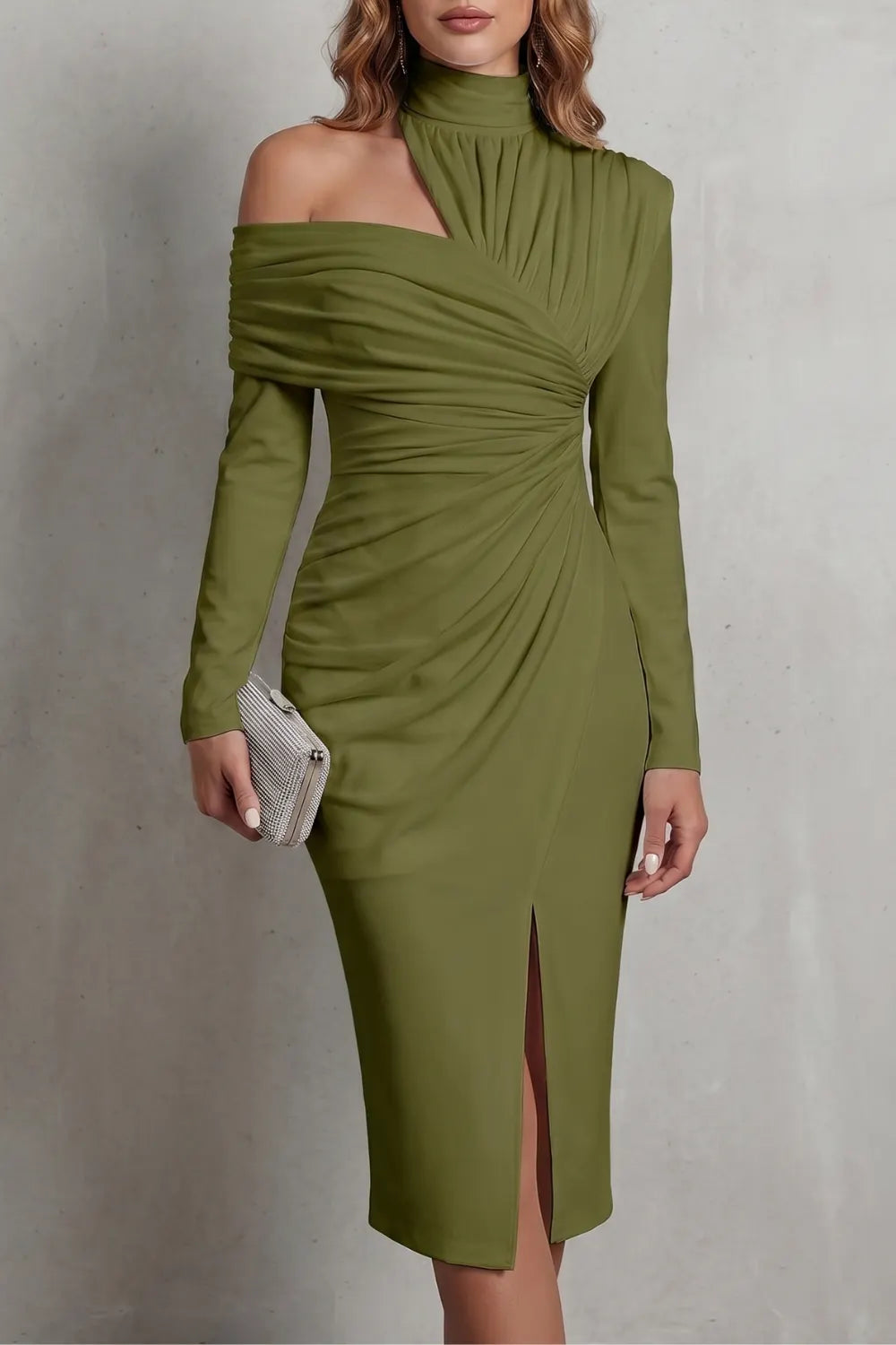 Draped couture elegance – Midi dress