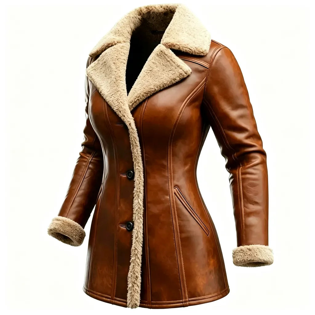 Women's Vintage Washed Leather Lapel Jacket(BUY 1 GET 1)