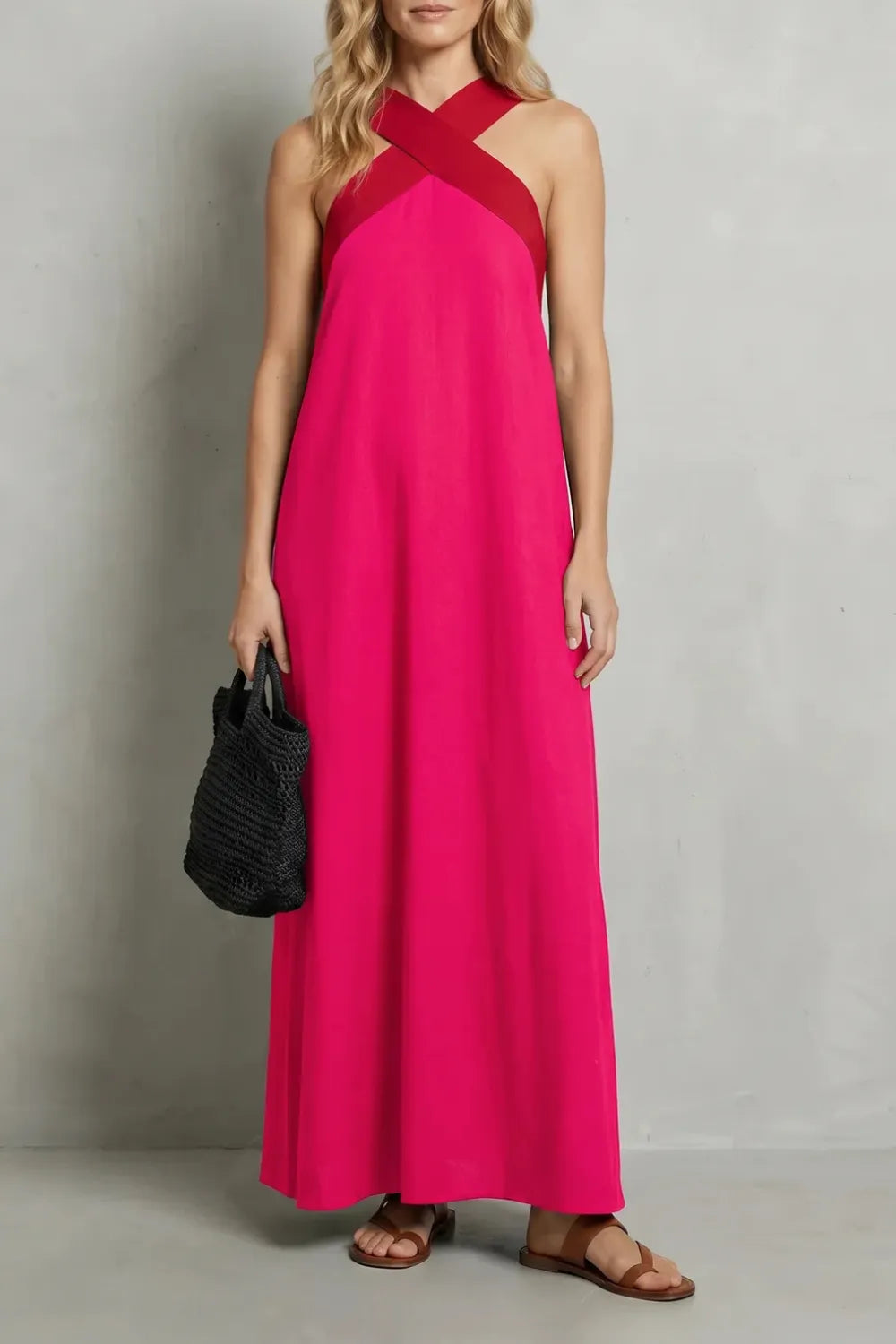 Cross-halter elegance – Maxi dress