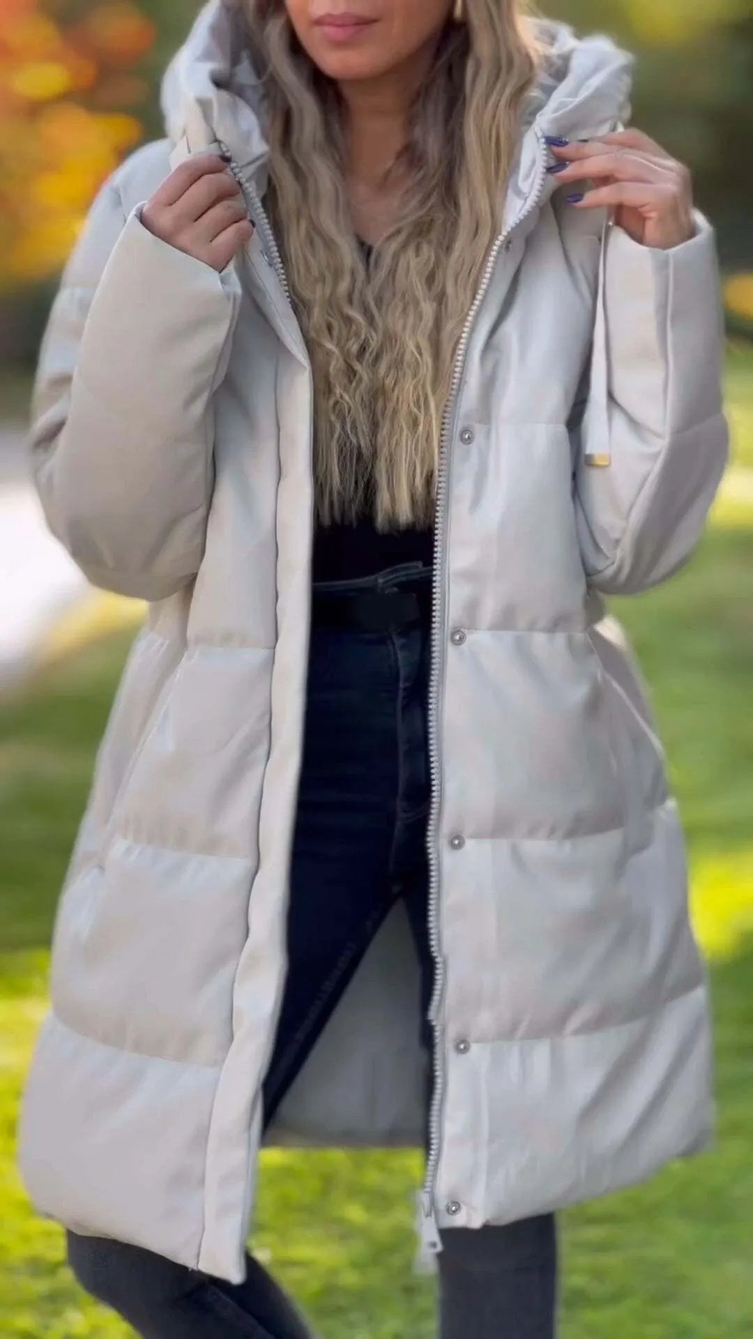 Women's Hooded Long-sleeved Casual Coat