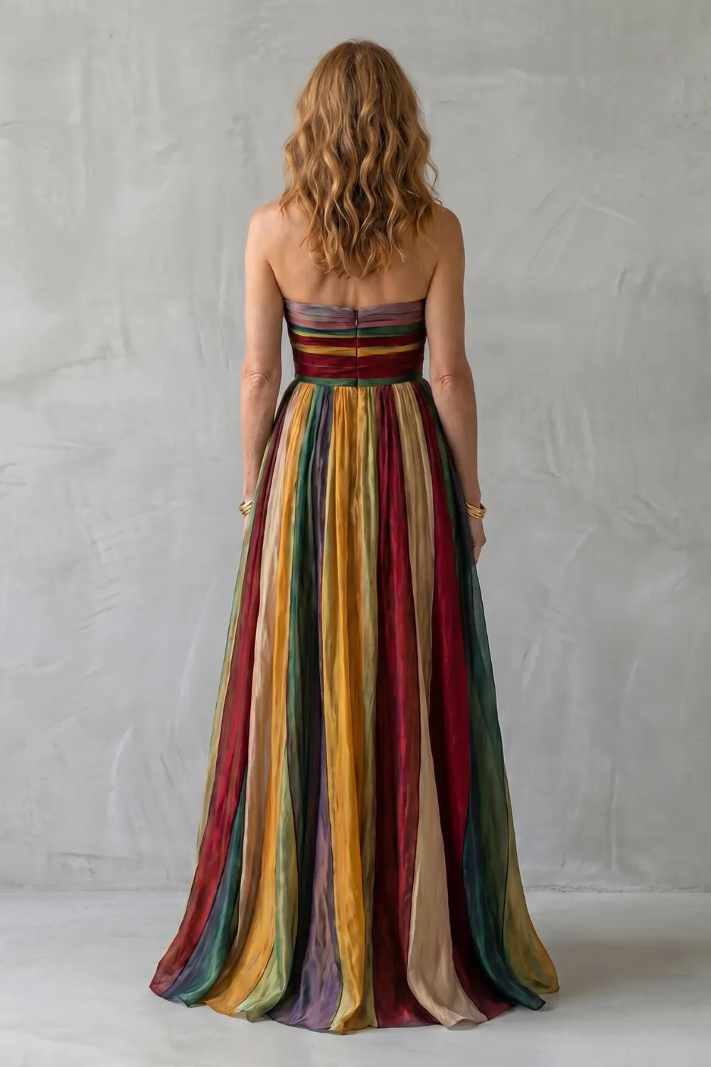 Multicolour sunset stripes – Maxi dress