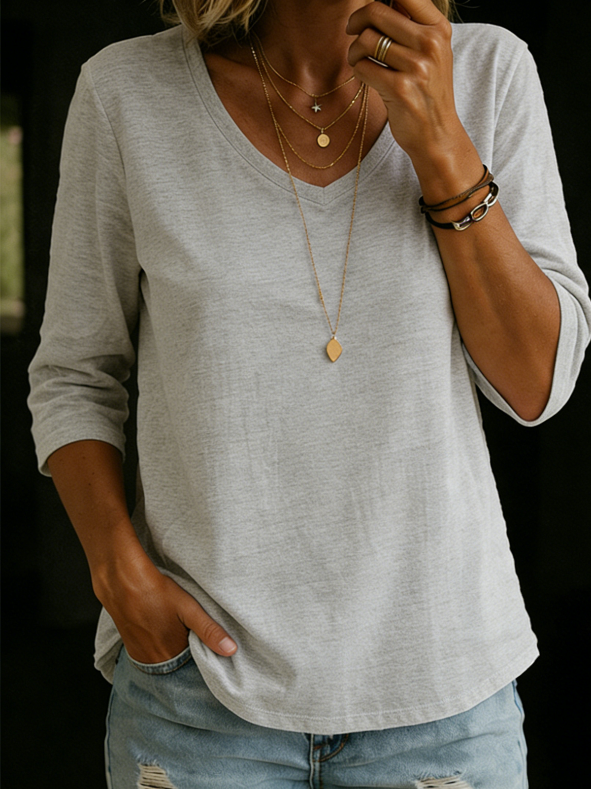 Cozy Casual Half-sleeve 100% Cotton T-shirt