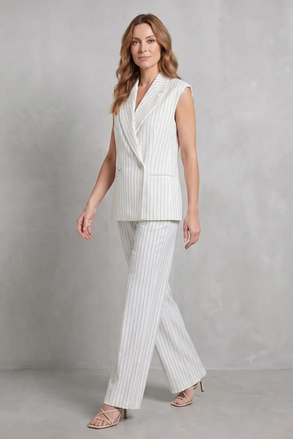 Pinstripe tailored ease – Trouser set