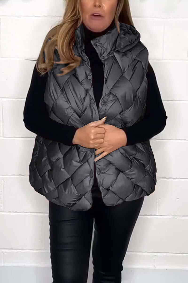 Women's casual hooded sleeveless cotton jacket