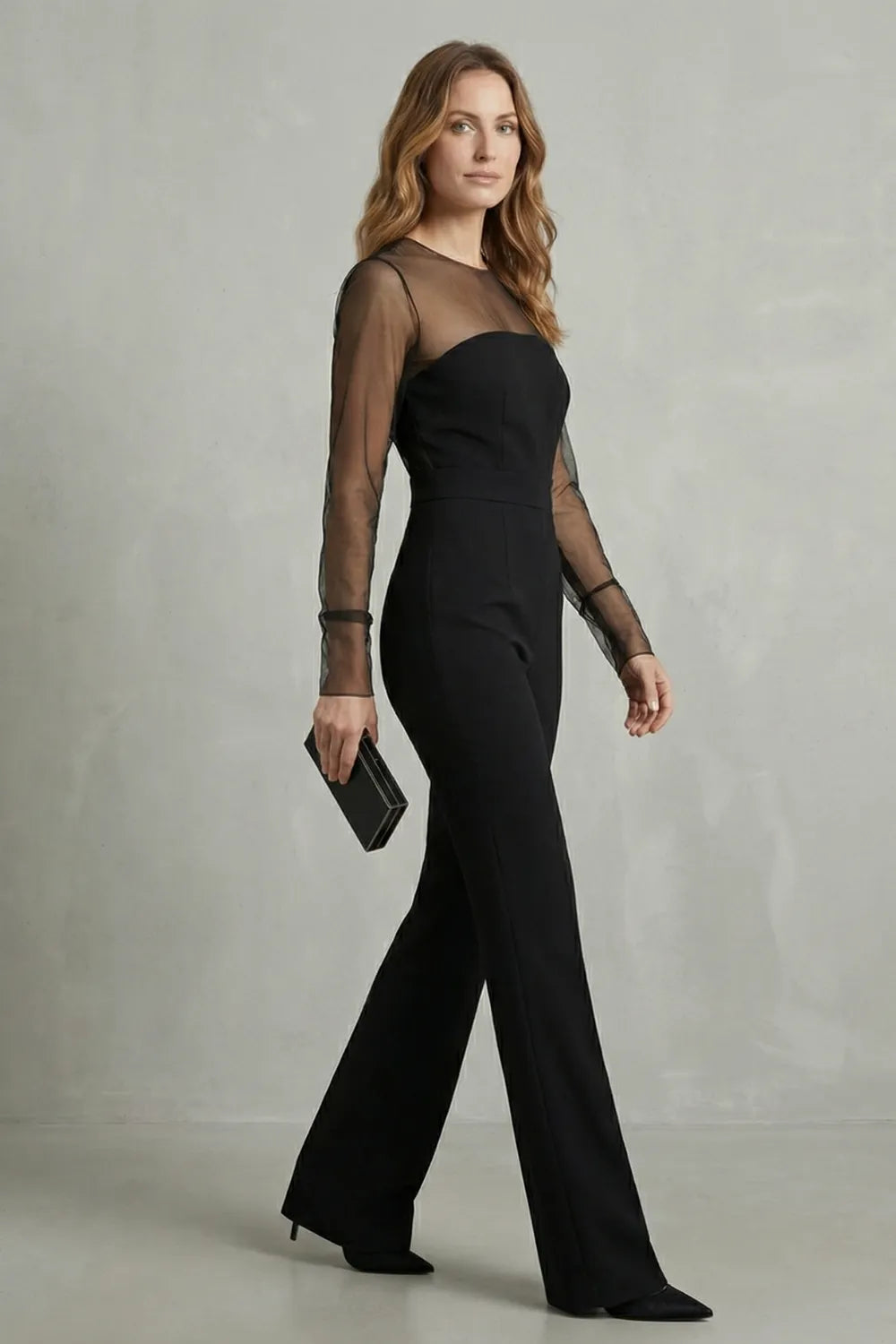 Sheer mesh elegant silhouette – Jumpsuit