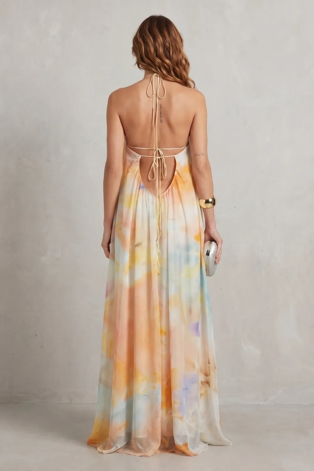 Watercolour halter grace – Maxi dress