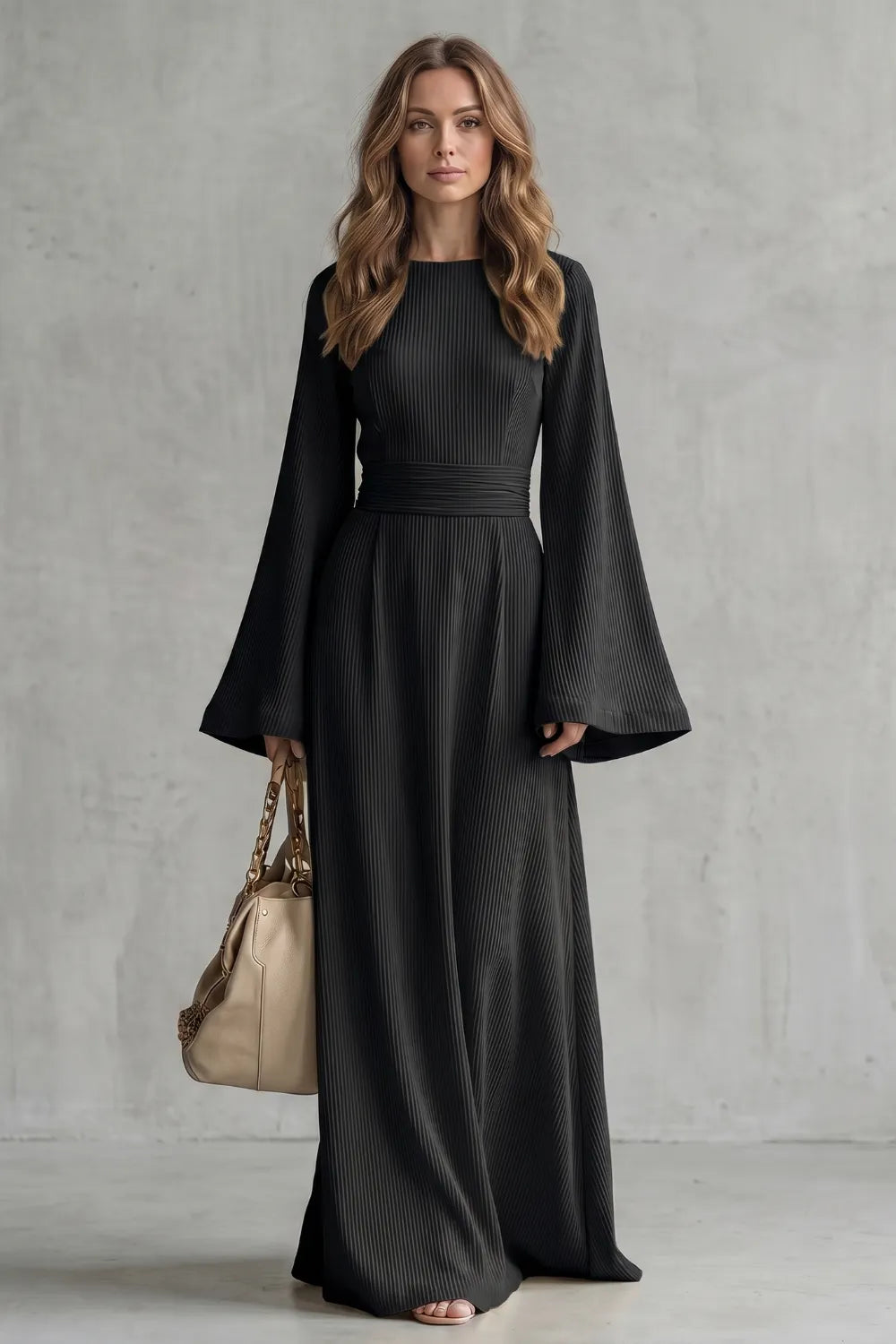 Pleated grace elegance – Maxi dress