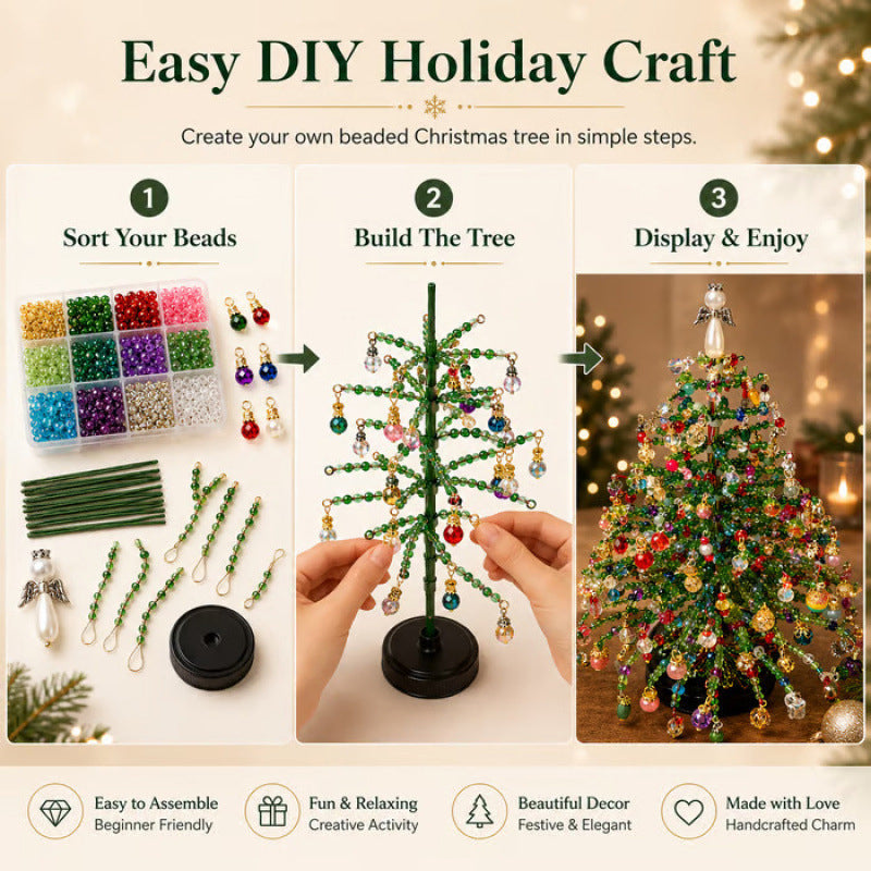 🎄✨ Kit fai da te per albero di Natale con perline – 🎅Crea la tua scintillante decorazione natalizia