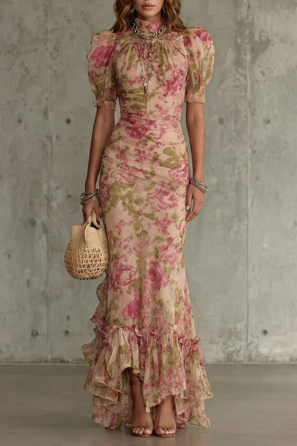 Romantic floral silhouette – Maxi dress