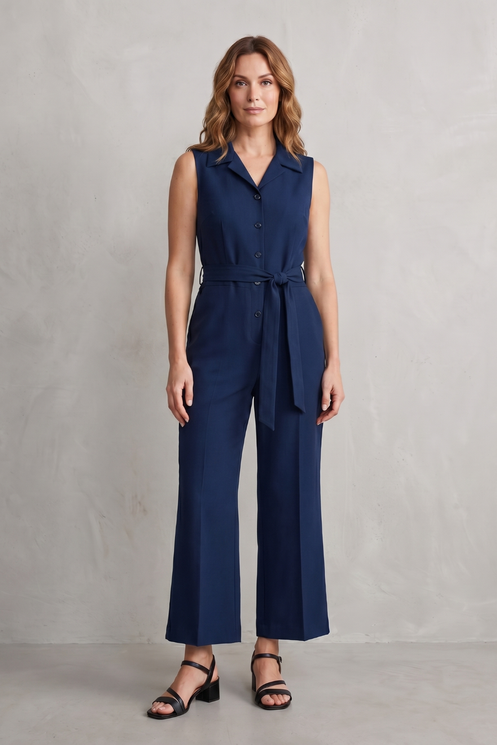 Belted office elegance – Wide-leg jumpsuit