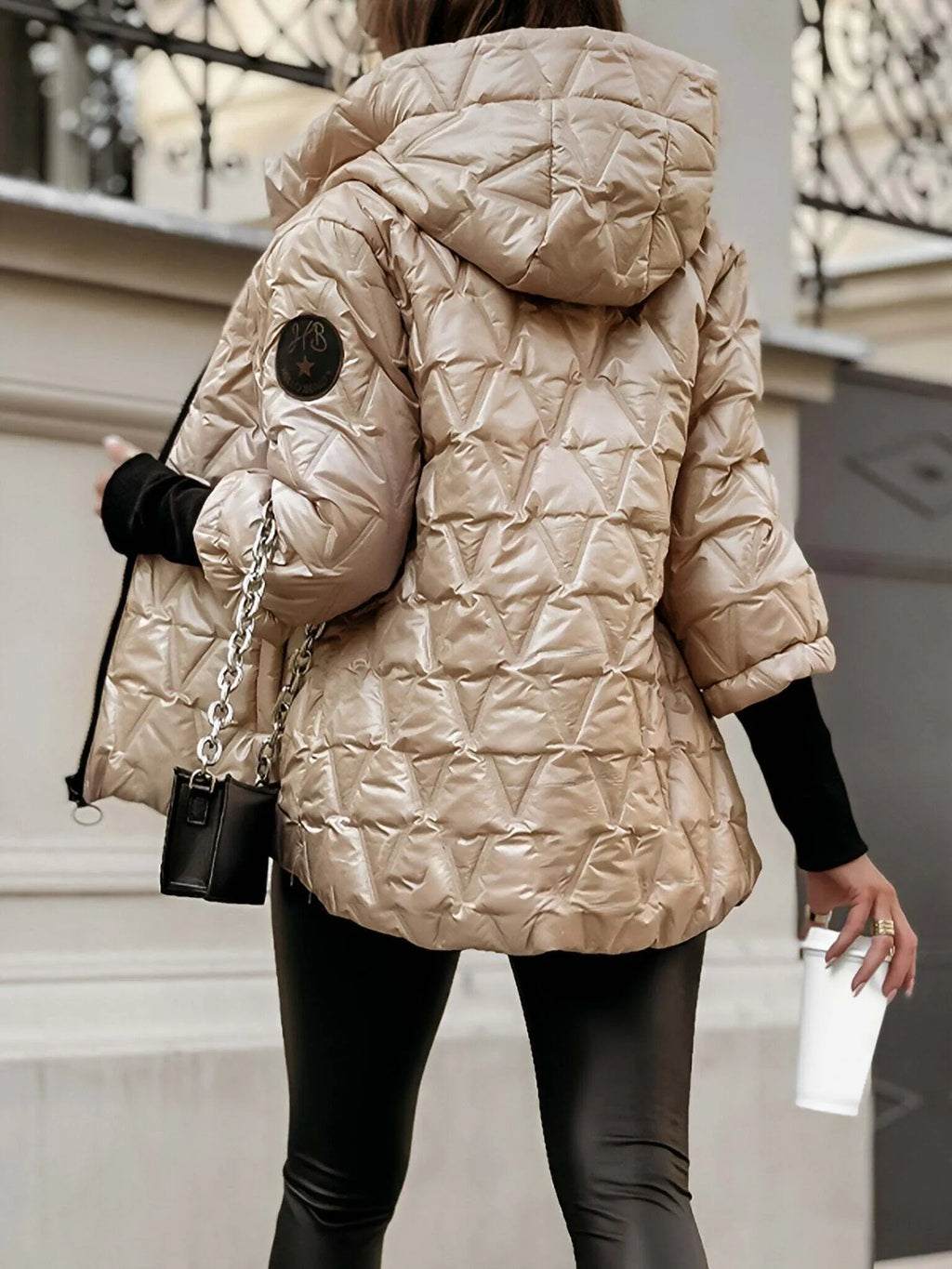 Autumn and Winter Diamond Patchwork Cotton Jacket