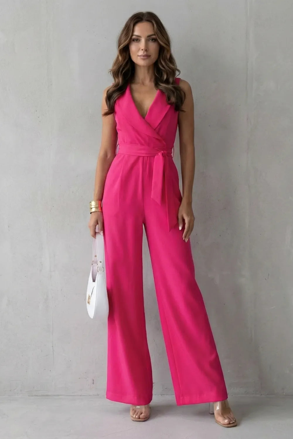 Lapel wrap waist – Tailored jumpsuit