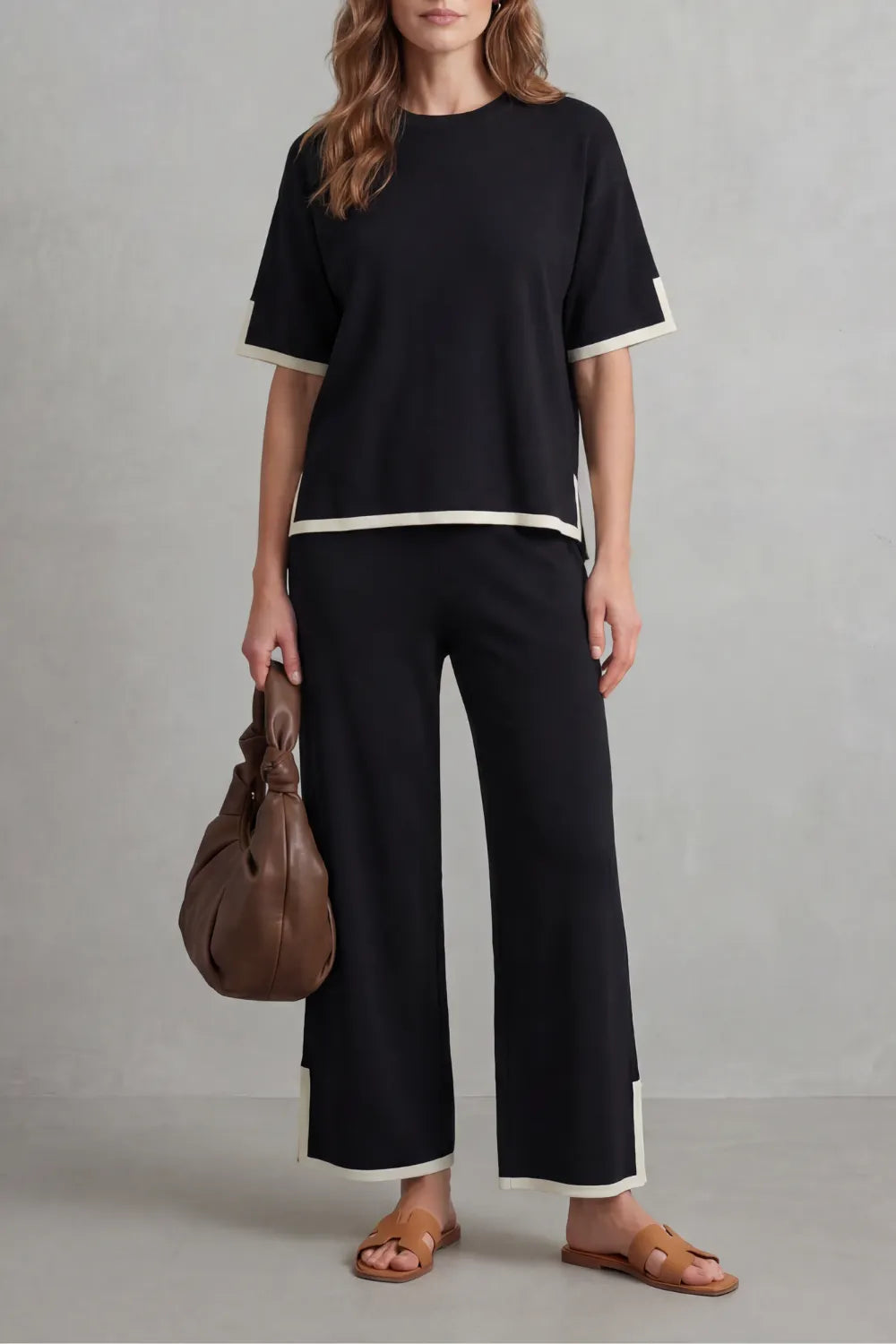 Chic Contrast Trim – Lounge Set