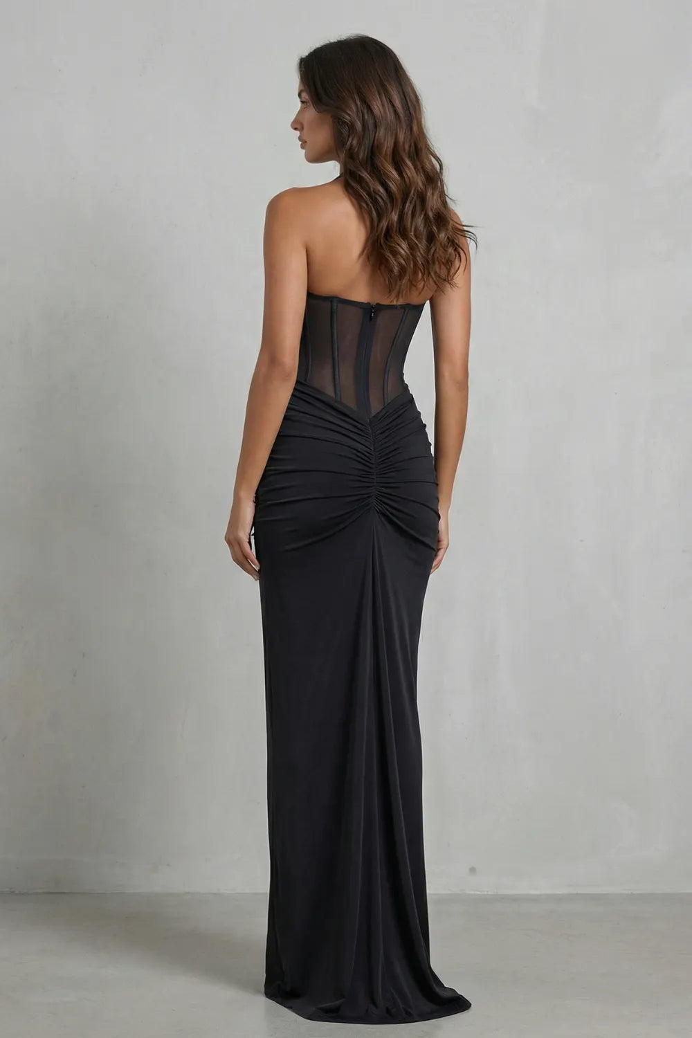 Sculpted allure – Women’s Halter Neck Corset Maxi Dress