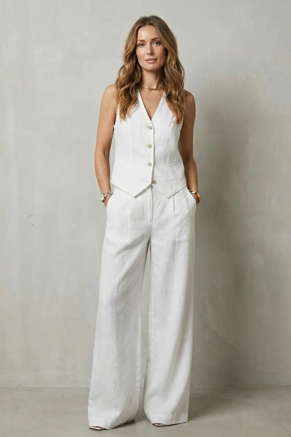 Relaxed tailored elegance – Vest and pants set