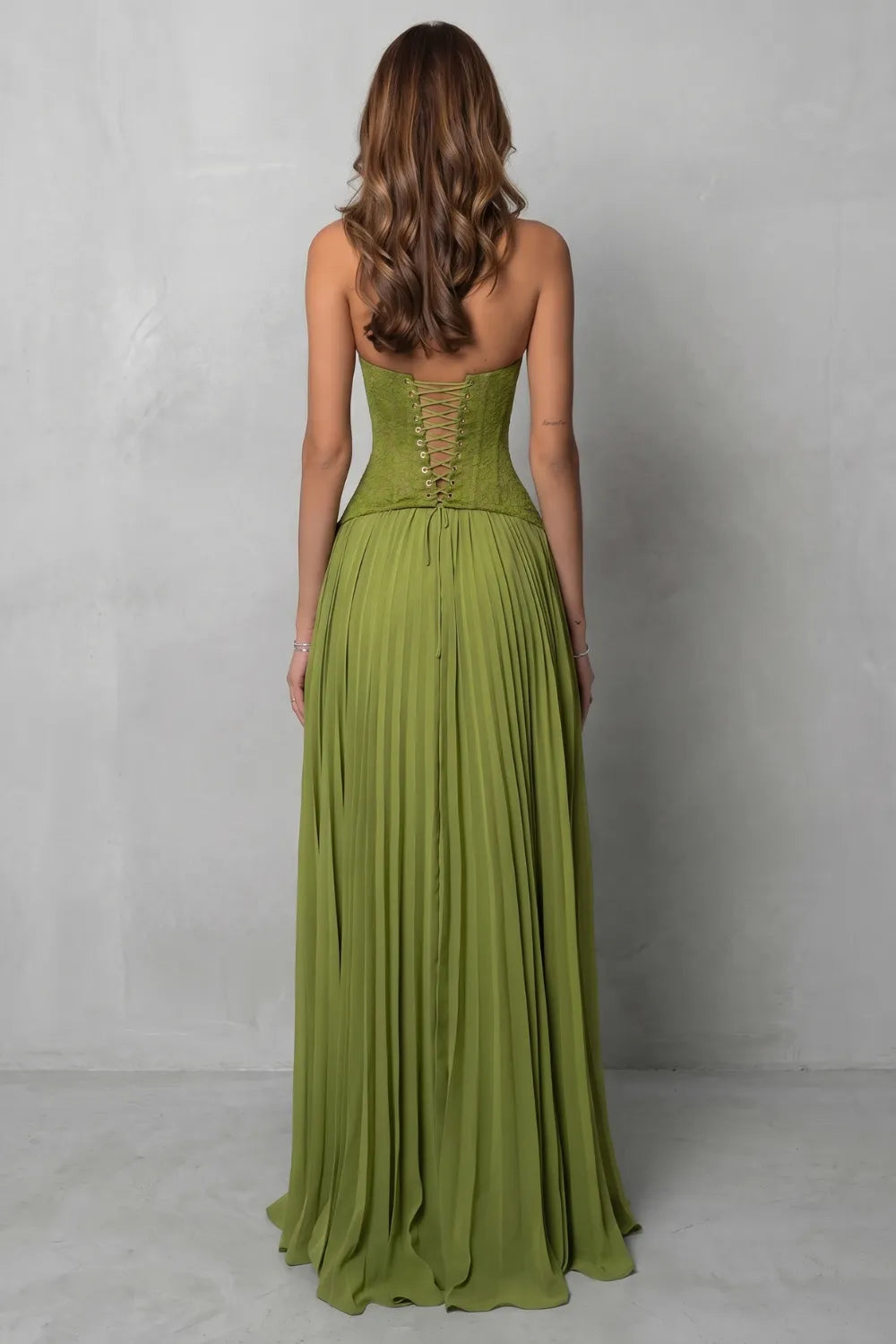 Corset pleated elegance – Maxi dress