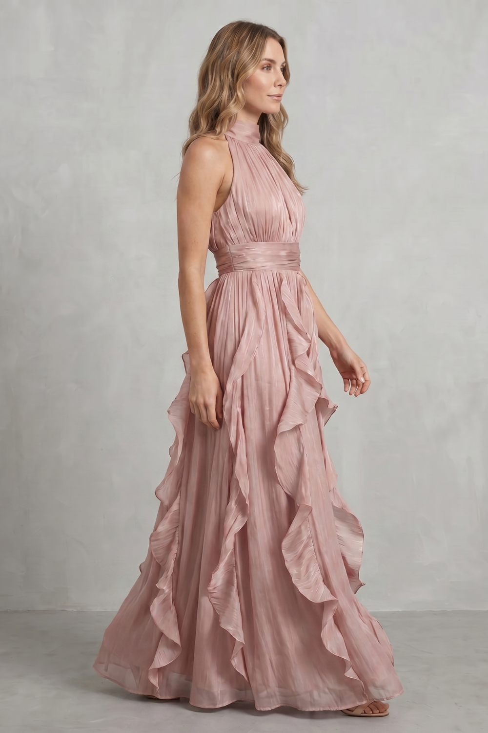 Ruffled chiffon elegance – Maxi dress