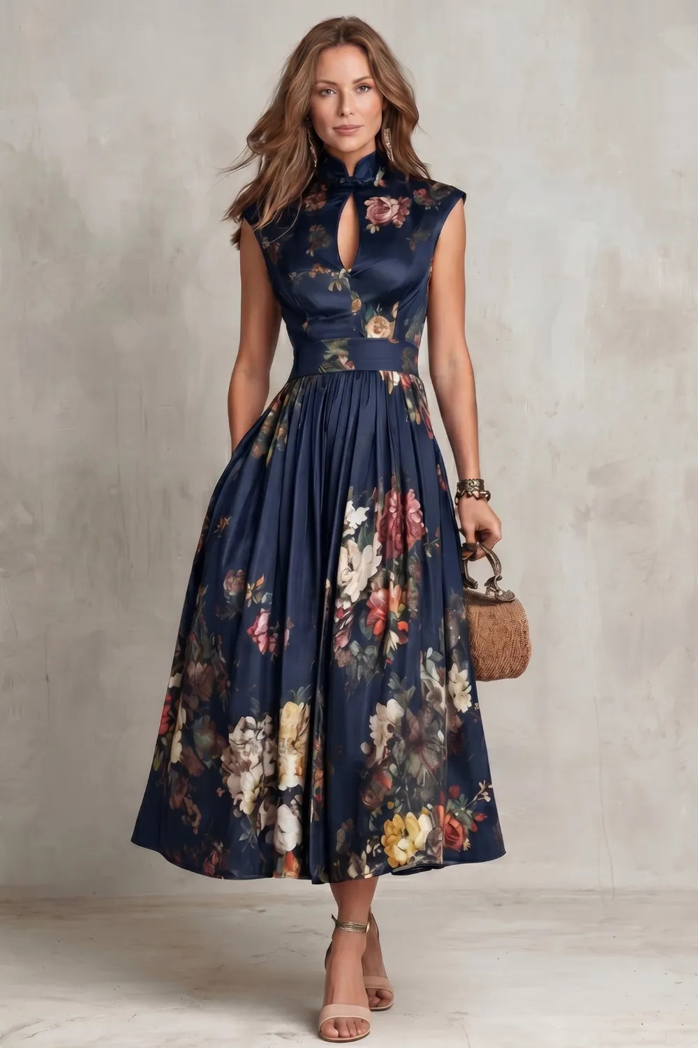 Vintage floral elegance – Midi dress
