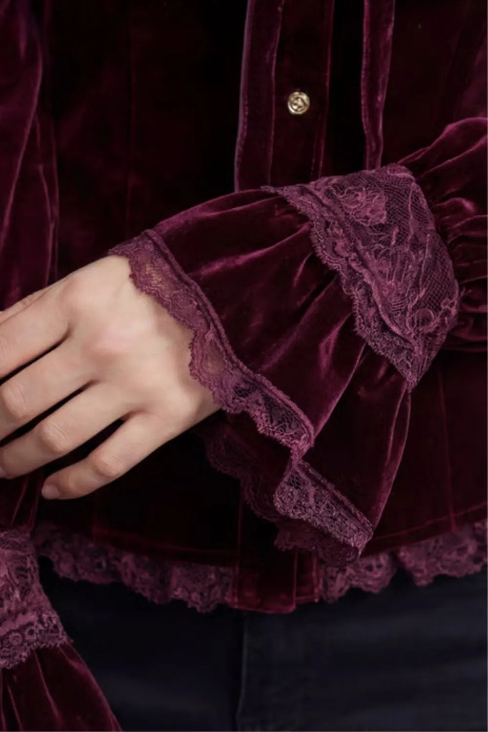 Ruffled velvet lace – Victorian blouse