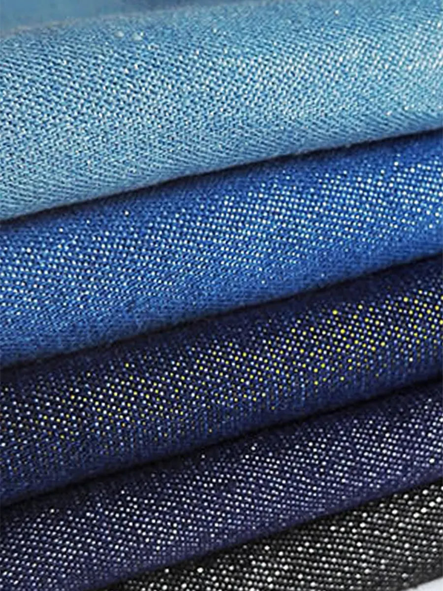 Casual Shimmering Shoulder Straps Denim Shirt Tops