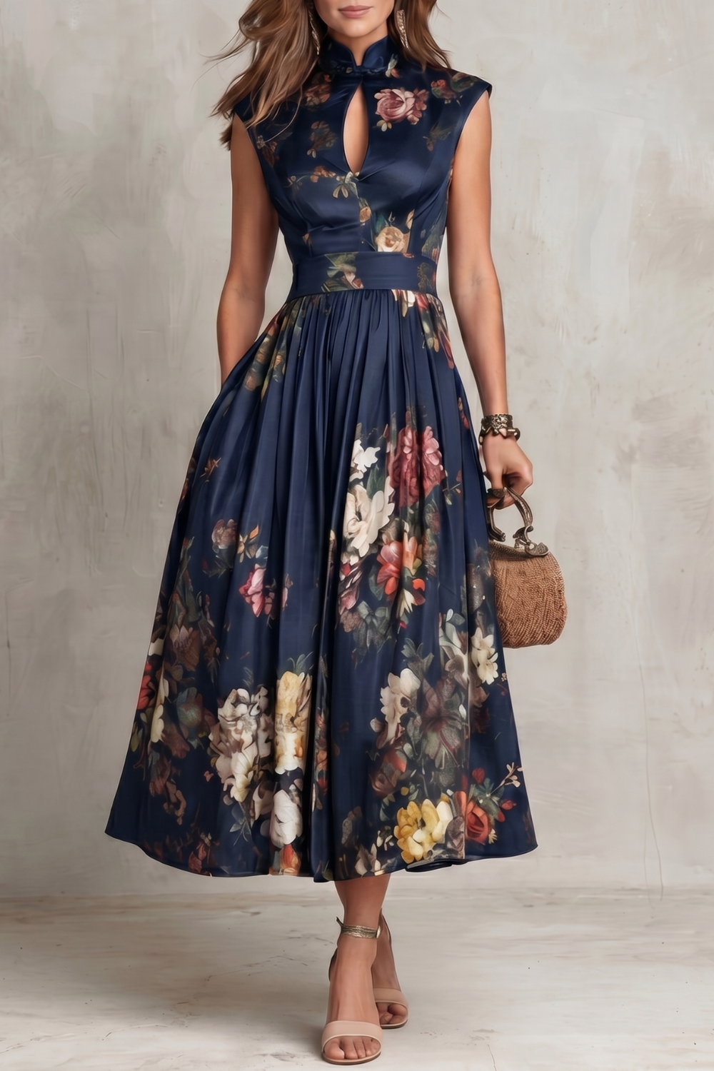 Vintage floral elegance – Midi dress