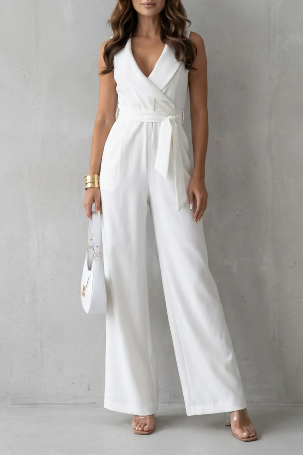 Lapel wrap waist – Tailored jumpsuit