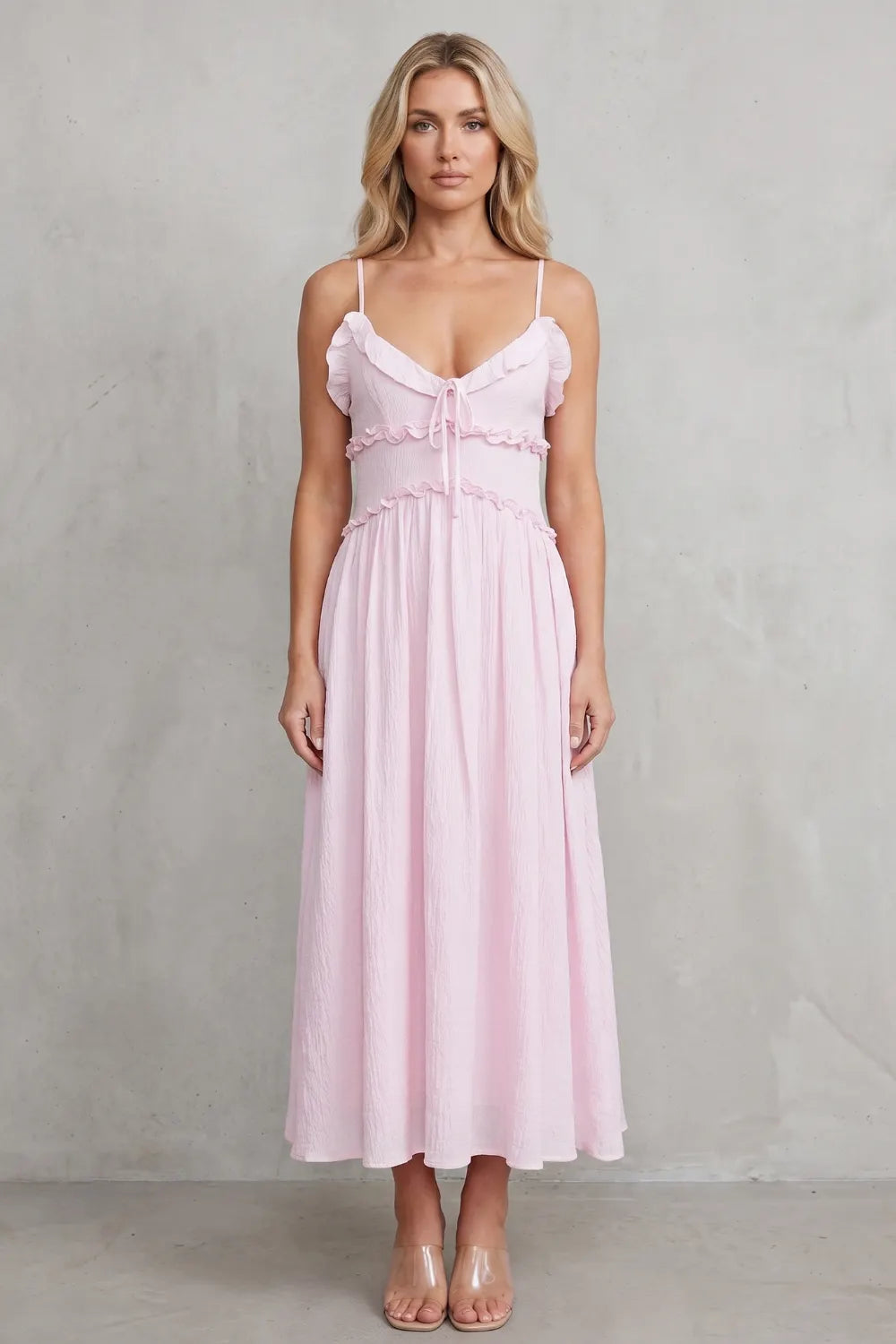 Ruffled sweetheart romance – Midi dress
