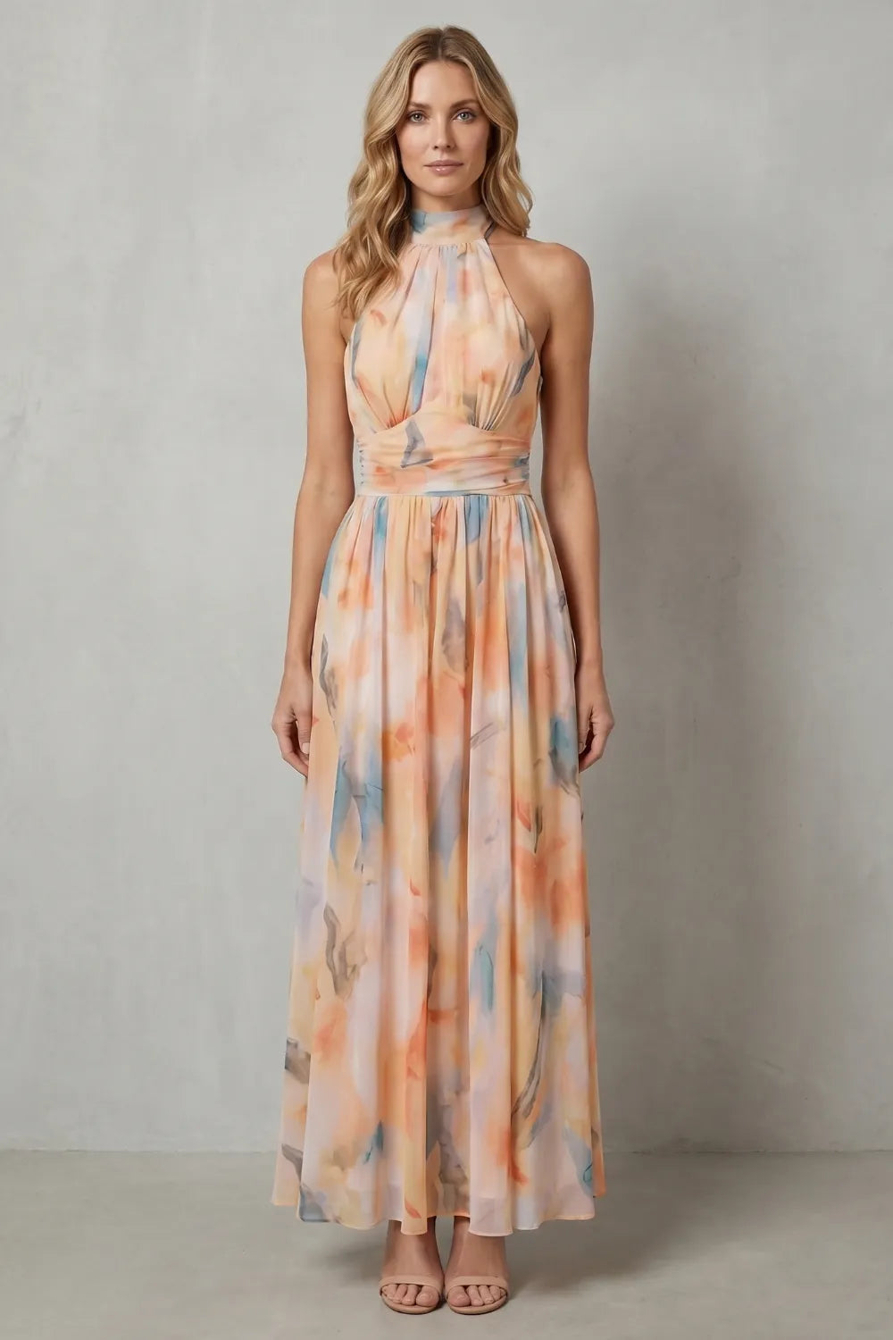 Watercolour halter grace – Maxi dress