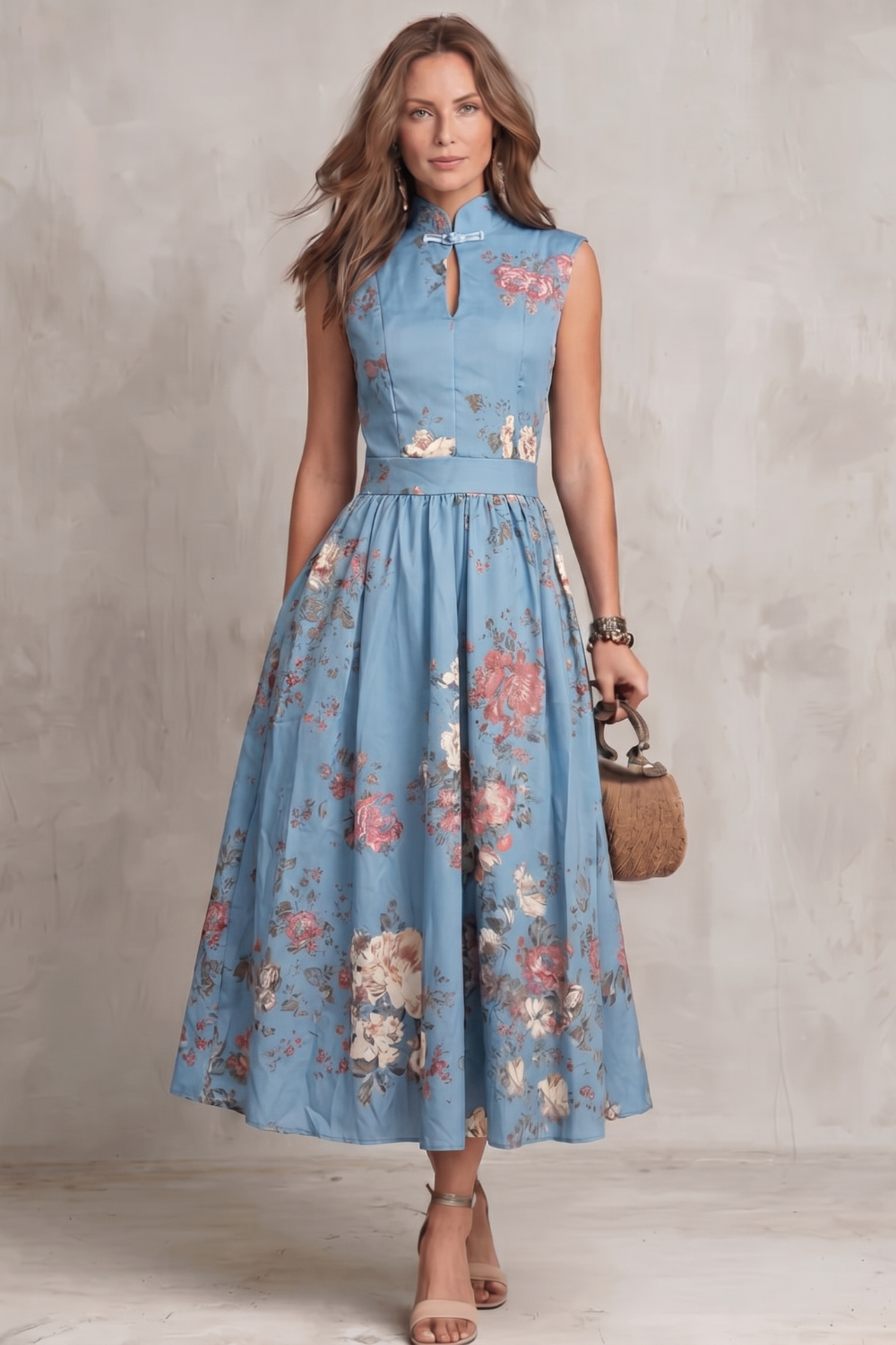 Vintage floral elegance – Midi dress