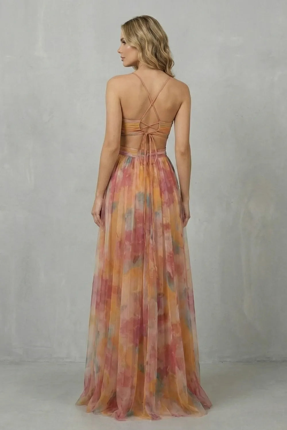 Watercolour romance – Sleeveless maxi dress
