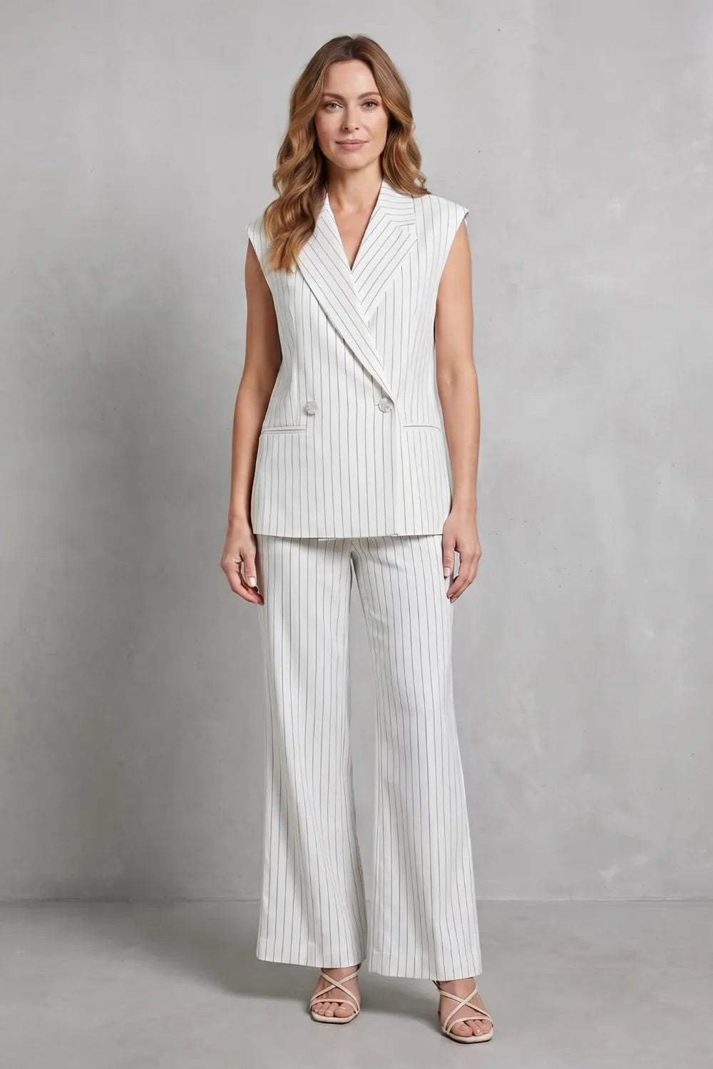 Pinstripe tailored ease – Trouser set
