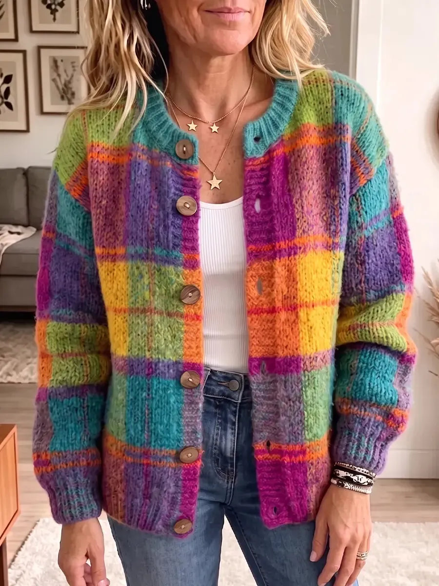 Vintage Elegant Color-blocked Sweater