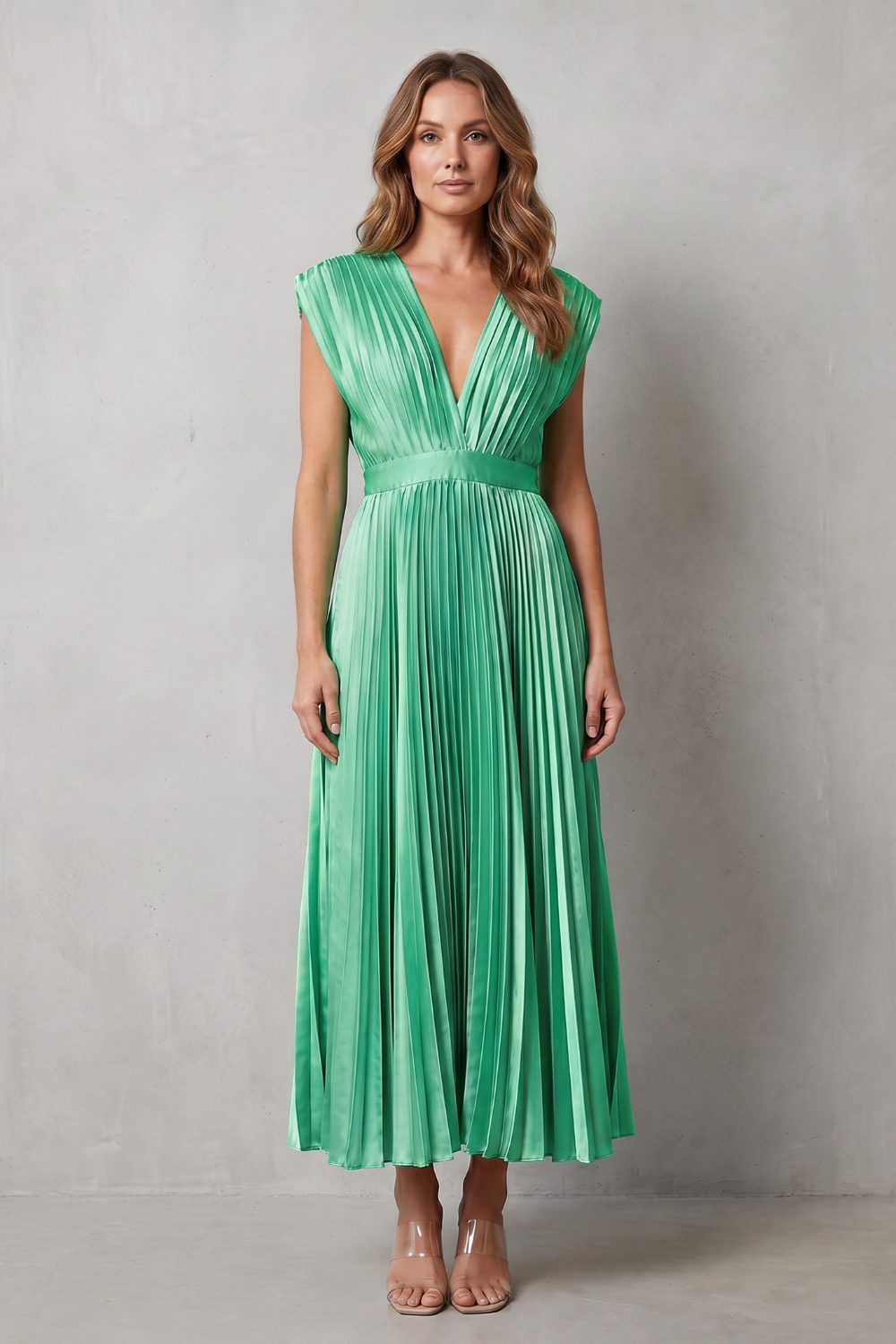 Flowing pleated elegance – Midi dress