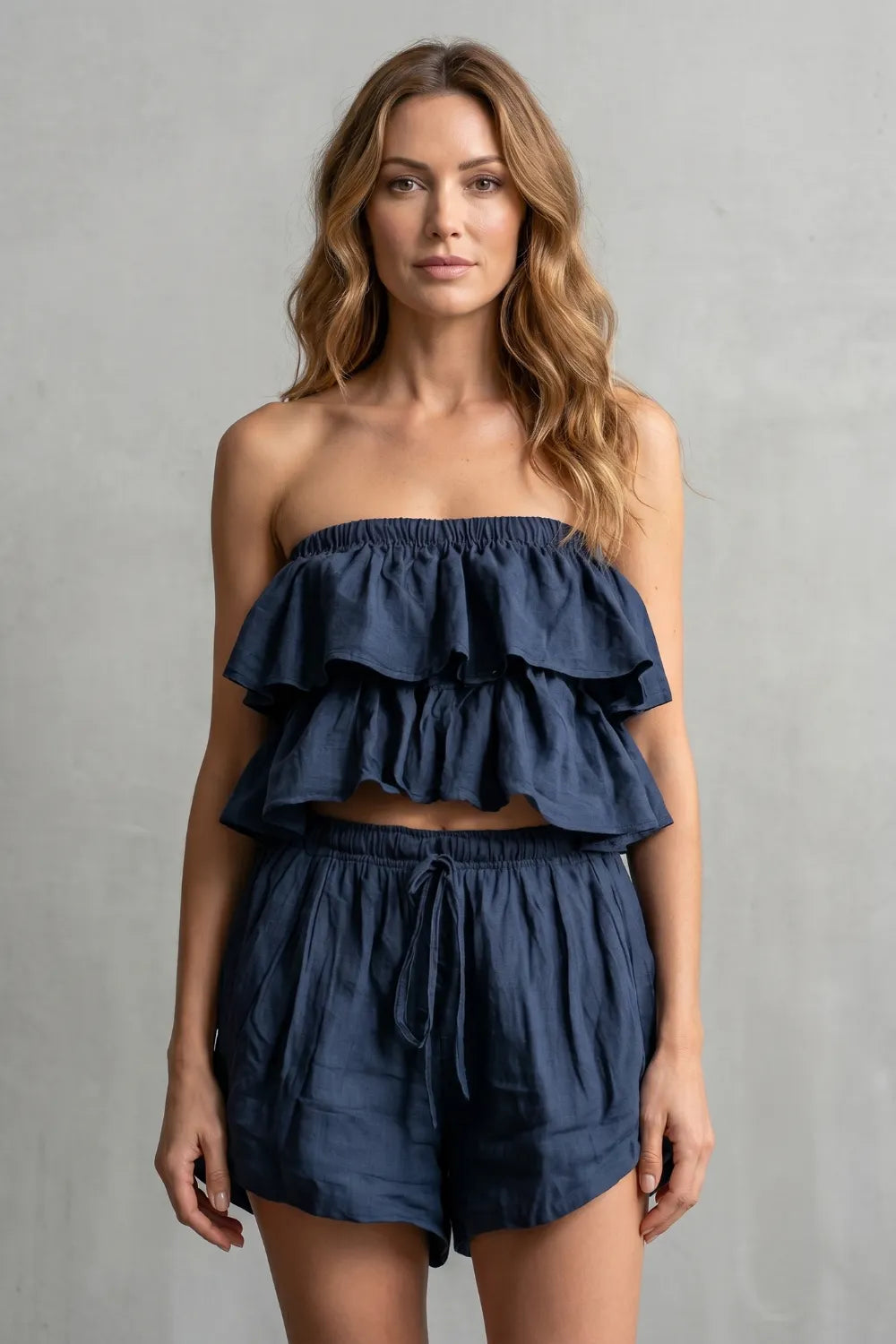 Ruffled seaside charm – Shorts set